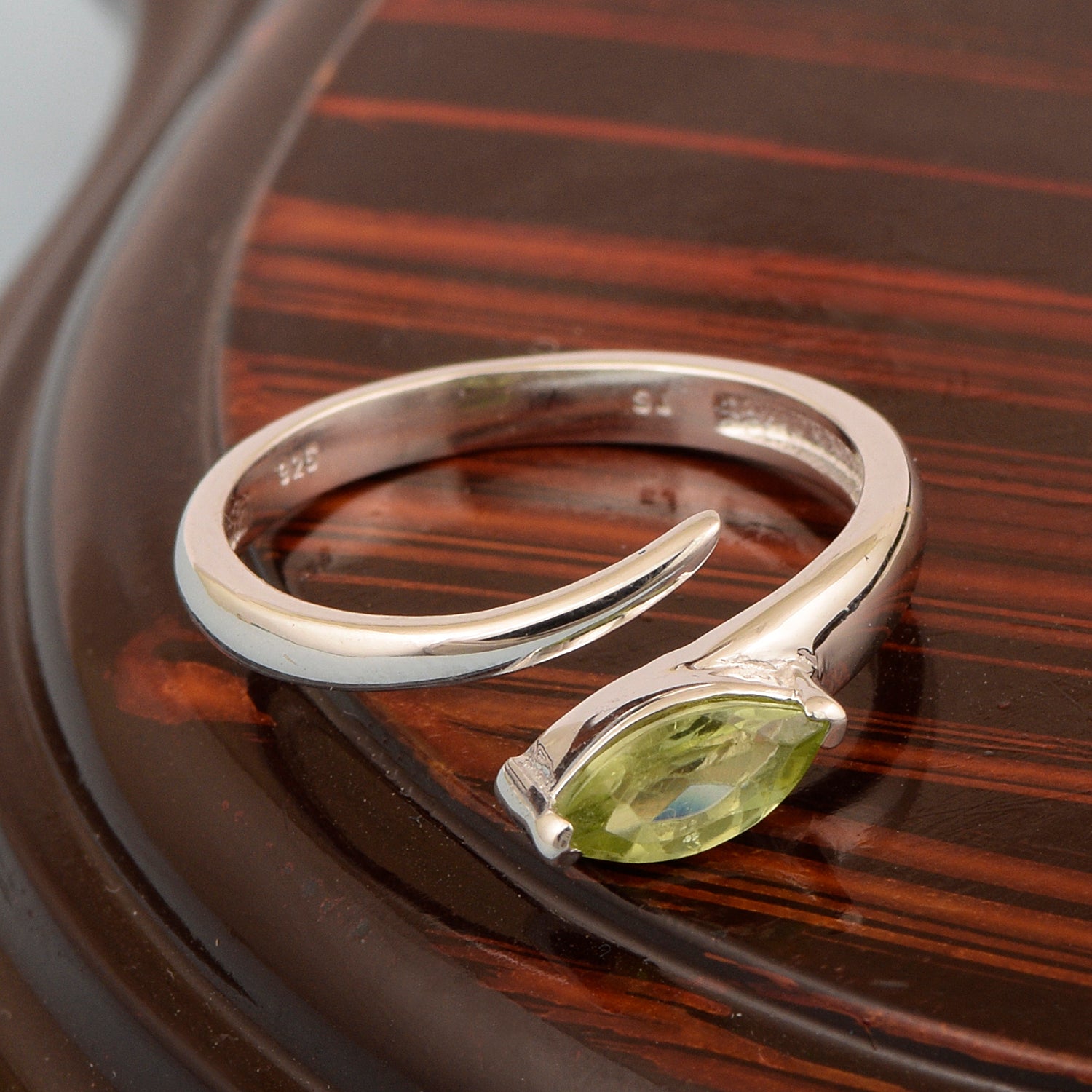 Stackable Marquise 0.70 Ctw Peridot Women Engagement Ring - Kimaya INC