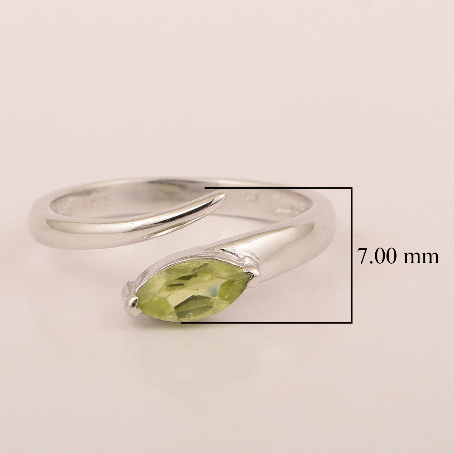 Stackable Marquise 0.70 Ctw Peridot Women Engagement Ring - Kimaya INC