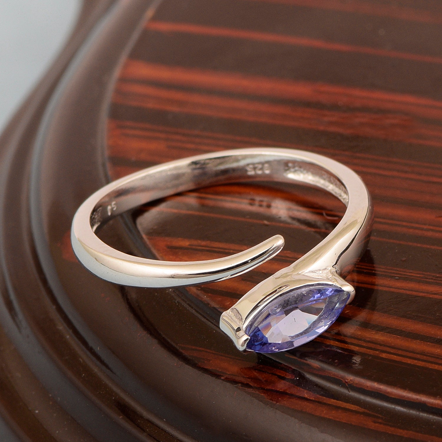 Stackable Marquise 0.70 Ctw Tanzanite Women Engagement Ring - Kimaya INC