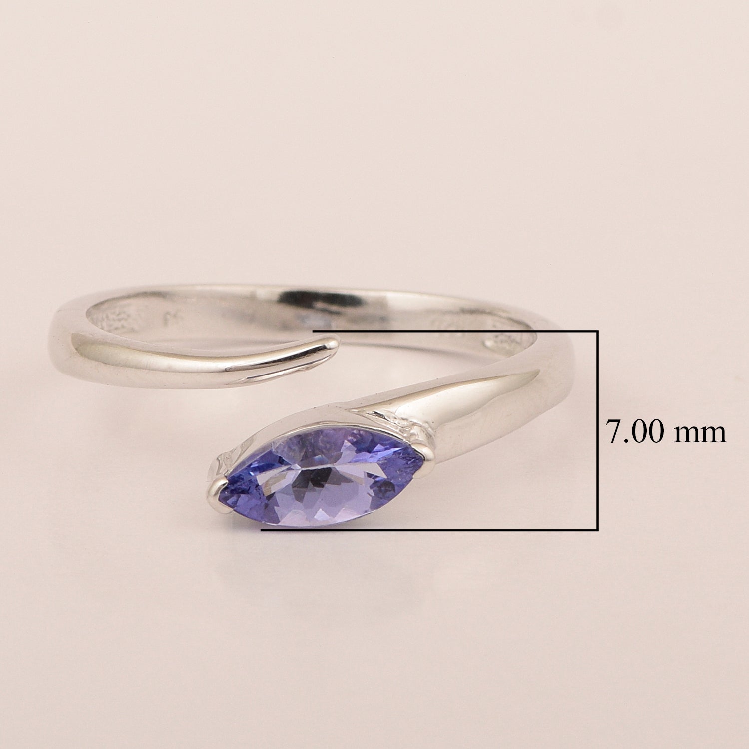 Stackable Marquise 0.70 Ctw Tanzanite Women Engagement Ring - Kimaya INC
