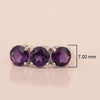 Sterling Silver Natural Amethyst 3.55 Ctw Women's 3-Stone Design Ring - Kimaya INC