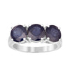 Sterling Silver Natural Blue Sapphire 3.55 Ctw Women's 3-Stone Design Ring - Kimaya INC