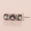Sterling Silver Natural Mystic Topaz 3.55 Ctw Women's 3-Stone Design Ring - Kimaya INC