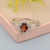 Oval Shape Garnet 1.5ct. 8X6mm Gemstone 925 Sterling Silver Solitaire Accents Ring - Kimaya INC