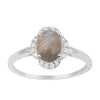 925 Sterling Silver Oval Shape 8X6 MM Labradorite Women Engagement Ring - Kimaya INC
