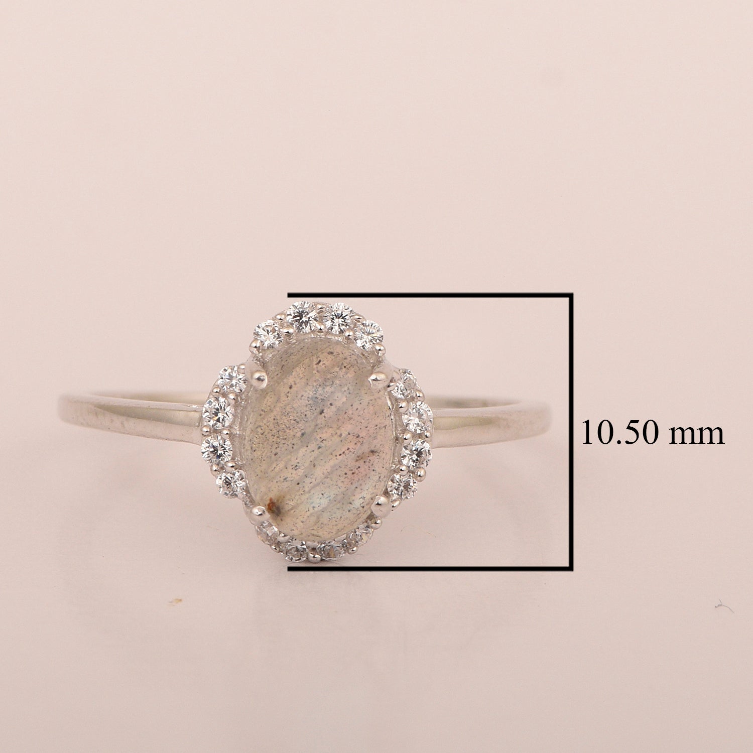 925 Sterling Silver Oval Shape 8X6 MM Labradorite Women Engagement Ring - Kimaya INC