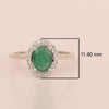 925 Sterling Silver 1.75 Ctw Oval Emerald & White Accents Women Ring - Kimaya INC