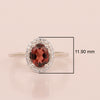 925 Sterling Silver 1.75 Ctw Oval Garnet & White Accents Women Ring - Kimaya INC