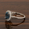 925 Sterling Silver 1.75 Ctw Oval London Blue Topaz & White Accents Women Ring - Kimaya INC