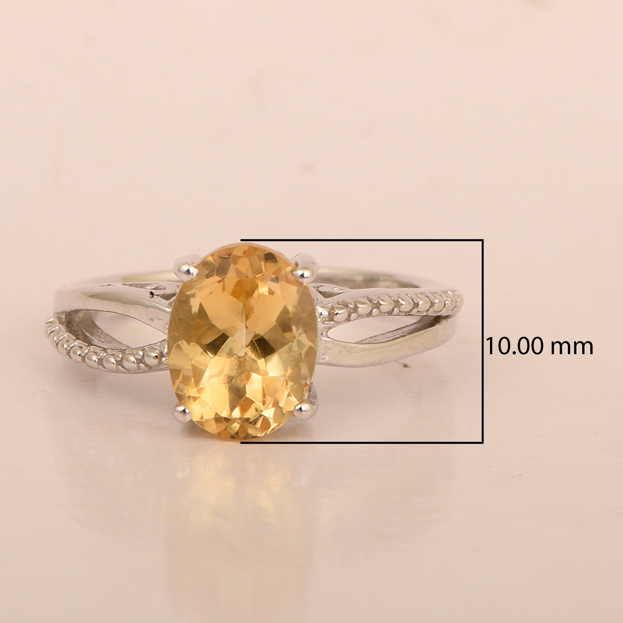 3ct Oval Citrine 925 Sterling Silver Promise Rings for Her - Kimaya INC