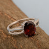 3ct Oval Garnet 925 Sterling Silver Promise Rings for Her - Kimaya INC