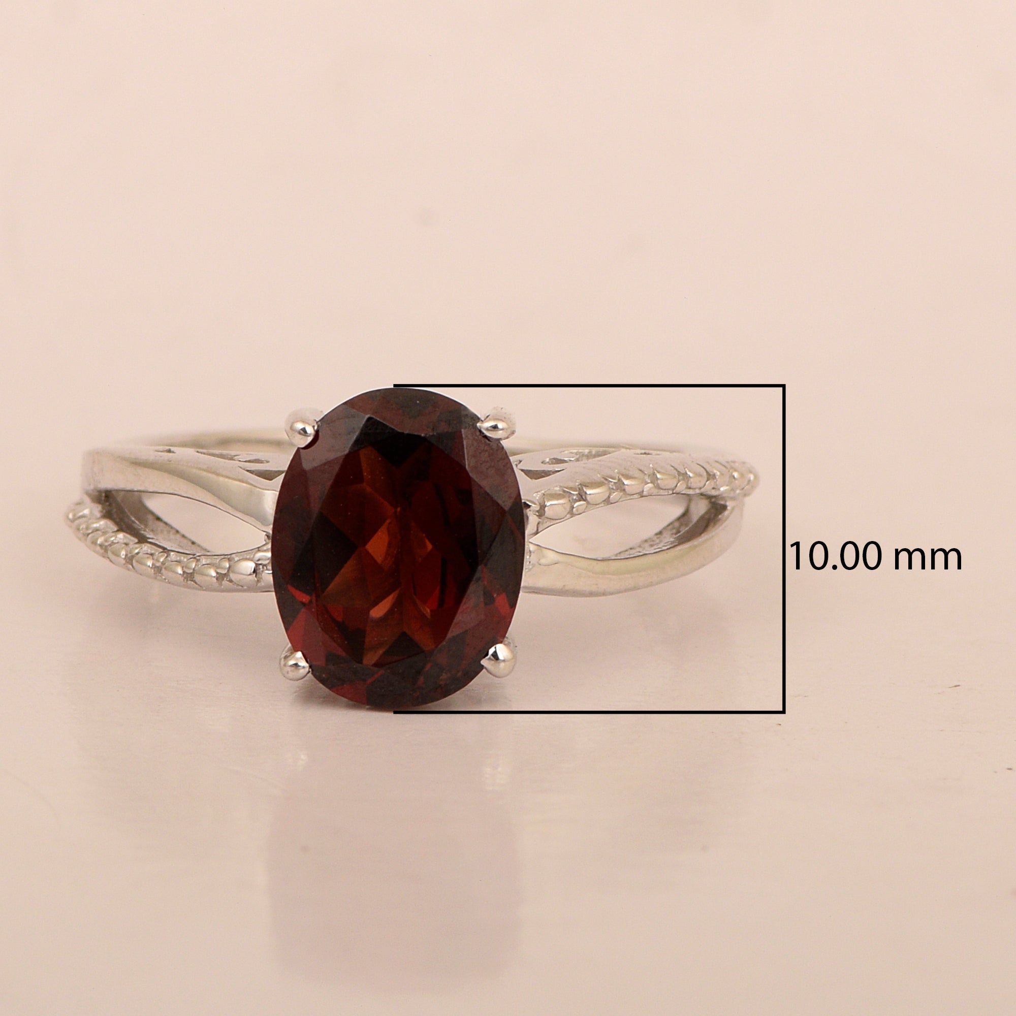 3ct Oval Garnet 925 Sterling Silver Promise Rings for Her - Kimaya INC
