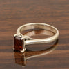 925 Sterling Silver Emerald Cut 7X5MM Garnet Solitaire Women Ring - Kimaya INC