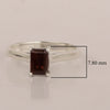 925 Sterling Silver Emerald Cut 7X5MM Garnet Solitaire Women Ring - Kimaya INC