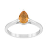 925 Sterling Silver Pear 7x5mm Citrine Gemstone Solitaire Engagement Ring - Kimaya INC