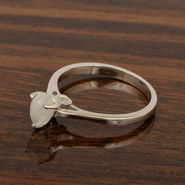925 Sterling Silver Pear 7x5mm Moonstone Gemstone Solitaire Engagement Ring - Kimaya INC