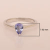 925 Sterling Silver Pear 7x5mm Tanzanite Gemstone Solitaire Engagement Ring - Kimaya INC