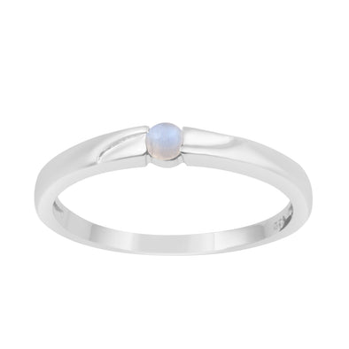 925 Sterling Silver Round 3MM Moonstone Women Tiny Stackable Ring - Kimaya INC