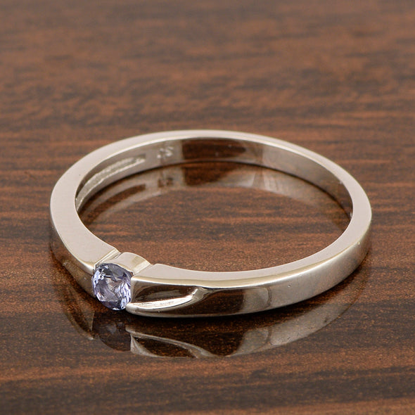 925 Sterling Silver Round 3MM Tanzanite Women Tiny Stackable Ring - Kimaya INC
