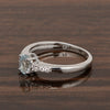 925 Sterling Silver Oval 6X4mm Aquamarine & White Accents Women Engagement Ring - Kimaya INC