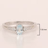 925 Sterling Silver Oval 6X4mm Blue Topaz & White Accents Women Engagement Ring - Kimaya INC