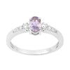 925 Sterling Silver Oval 6X4mm Tanzanite & White Accents Women Engagement Ring - Kimaya INC