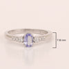925 Sterling Silver Oval 6X4mm Tanzanite & White Accents Women Engagement Ring - Kimaya INC