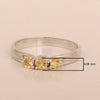 Trilogy Gemstone Round 3mm Citrine 925 Sterling Silver Platinum Plated Ring Gift for her - Kimaya INC