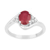 Oval Cut 1.5 Ctw Ruby Sterling Silver Solitaire Rings - Kimaya INC