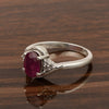 Oval Cut 1.5 Ctw Ruby Sterling Silver Solitaire Rings - Kimaya INC