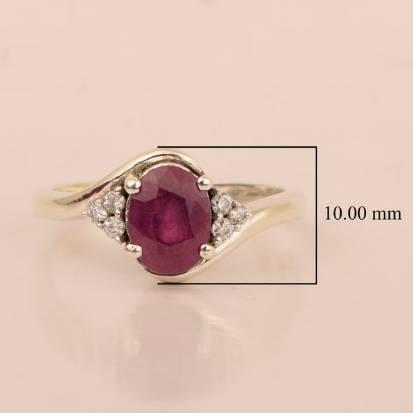 Oval Cut 1.5 Ctw Ruby Sterling Silver Solitaire Rings - Kimaya INC