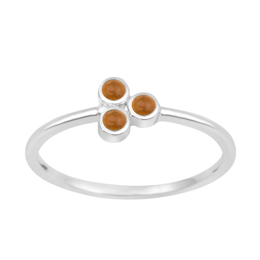 Citrine 2MM Round Stackable Ring-Sterling Silver