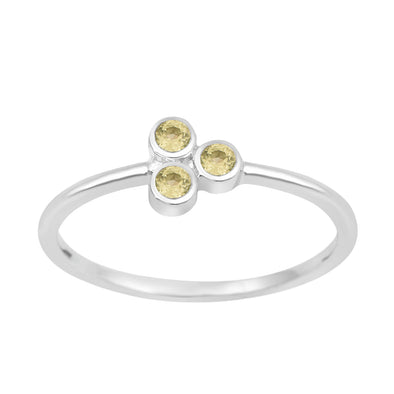 Stackable 925 Sterling Silver Round 2MM Peridot Women Wedding Ring - Kimaya INC