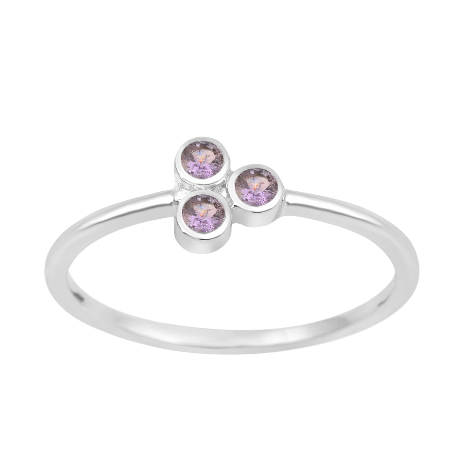 Stackable 925 Sterling Silver Round 2MM Tanzanite Women Wedding Ring - Kimaya INC