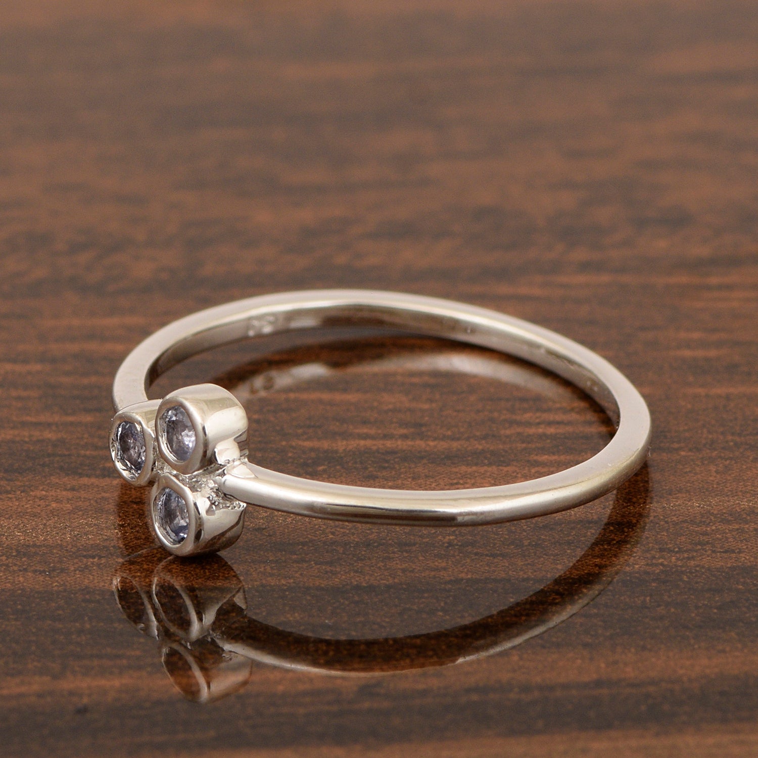 Stackable 925 Sterling Silver Round 2MM Tanzanite Women Wedding Ring - Kimaya INC
