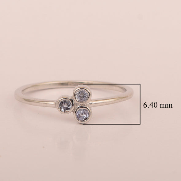 Stackable 925 Sterling Silver Round 2MM Tanzanite Women Wedding Ring - Kimaya INC