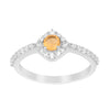 Solitaire Round 4mm Citrine & White Accents Women Wedding Ring - Kimaya INC