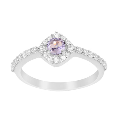 Solitaire Round 4mm Tanzanite & White Accents Women Wedding Ring - Kimaya INC