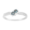 925 Sterling Silver Round 0.20 Ctw London Blue Topaz Women Engagement Ring - Kimaya INC