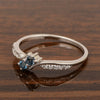 925 Sterling Silver Round 0.20 Ctw London Blue Topaz Women Engagement Ring - Kimaya INC