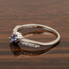 925 Sterling Silver Round 0.20 Ctw Tanzanite Women Engagement Ring - Kimaya INC