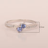925 Sterling Silver Round 0.20 Ctw Tanzanite Women Engagement Ring - Kimaya INC