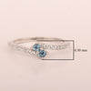 Solitaire Round 4mm London Blue Topaz White Accents Women Wedding Ring - Kimaya INC