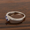 Solitaire Round 4mm Tanzanite & White Accents Women Wedding Ring - Kimaya INC