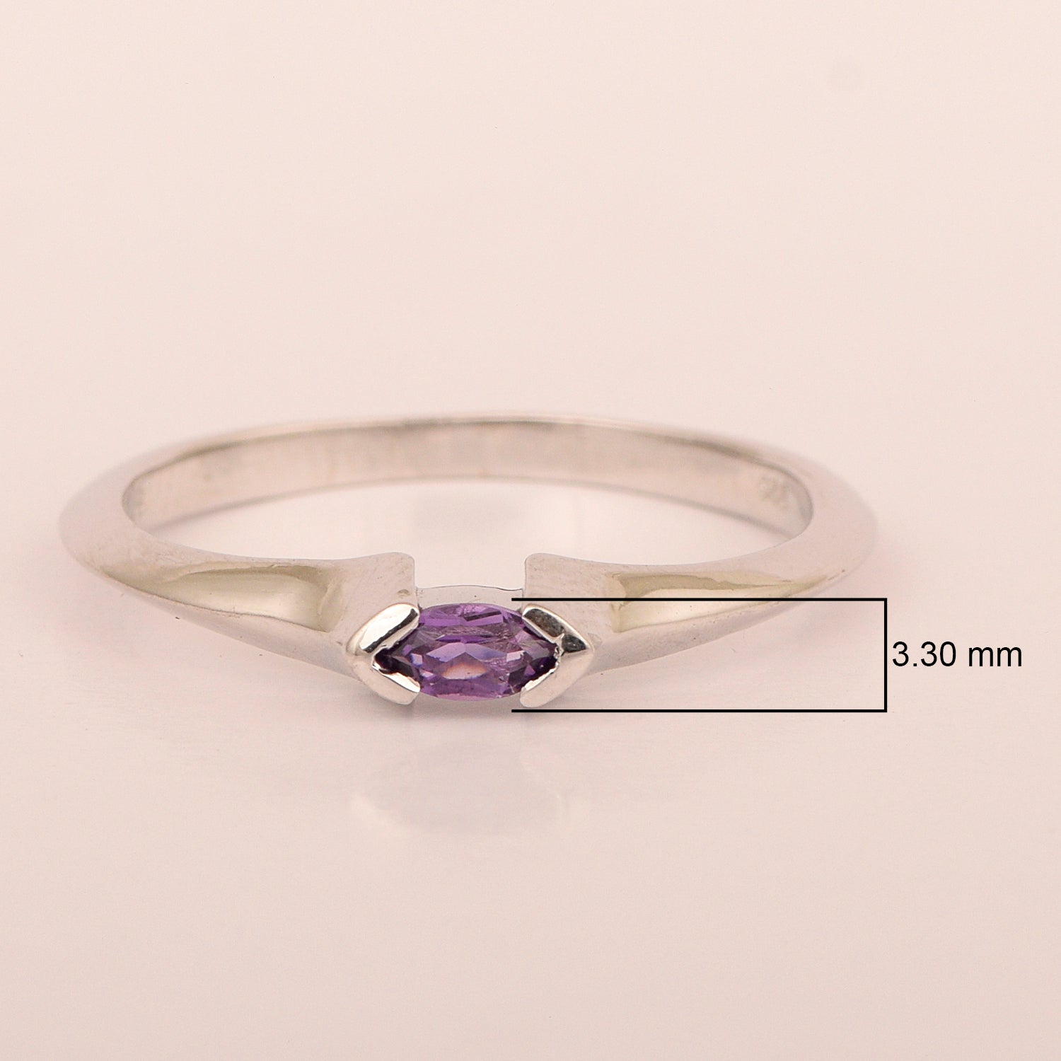 Marquise Cut 0.20 Ctw Amethyst 925 Sterling Silver Women Wedding Ring - Kimaya INC