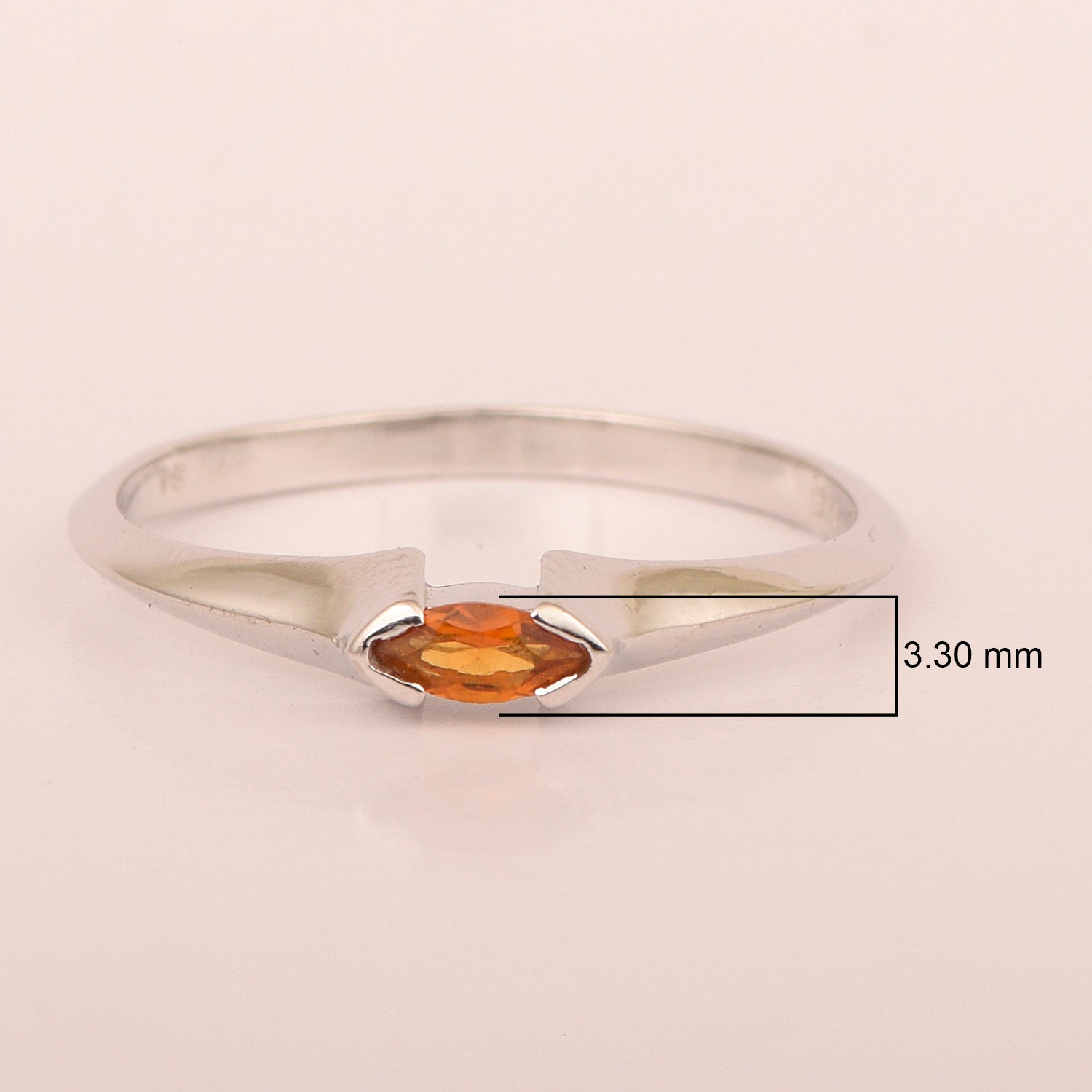 Marquise Cut 0.20 Ctw Citrine 925 Sterling Silver Women Wedding Ring - Kimaya INC