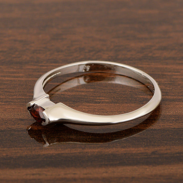 Marquise Cut 0.20 Ctw Garnet 925 Sterling Silver Women Wedding Ring - Kimaya INC