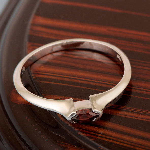 Marquise Cut 0.20 Ctw Garnet 925 Sterling Silver Women Wedding Ring - Kimaya INC