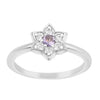 Art Deco Sterling Silver Round 0.10 Ctw Tanzanite Halo Engagement Women Ring - Kimaya INC