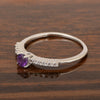 Round 0.40 Ctw Amethyst 925 Sterling Silver Stacking Solid Ring - Kimaya INC